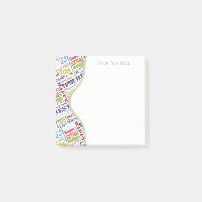 Speciella Födelsedagsfestens 70:e Personlig-gåvor Post-it Block (Framsida)