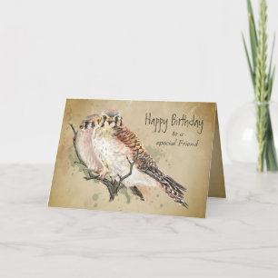 Speciella Friend Kestrel Falcon Bird Kort