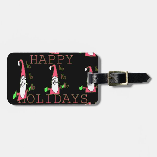 Speciella Glad helg Ho Ho Ho Bläck Sketch Santa g Bagagebricka (Horisontell Framsida)