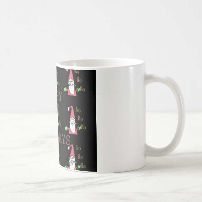 Speciella Glad helg Ho Ho Ho Bläck Sketch Santa g Kaffemugg (Höger)