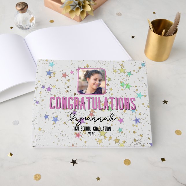 Speciella händelsemärken - färgstångar på vit bakg gästböcker (Framsida Öppen)