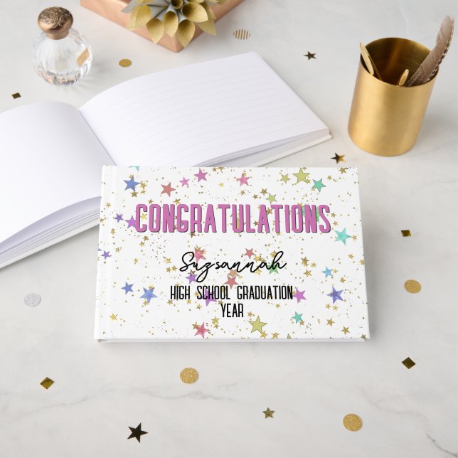 Speciella händelsemärken - färgstångar på vit bakg gästböcker (Framsida öppen)