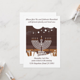 Speciella Hanukkah-partiets inbjudan till alla åld