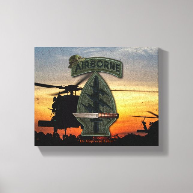 Speciella krafter sf sf sof Grönt Berets veteraner Canvastryck (Framsida)
