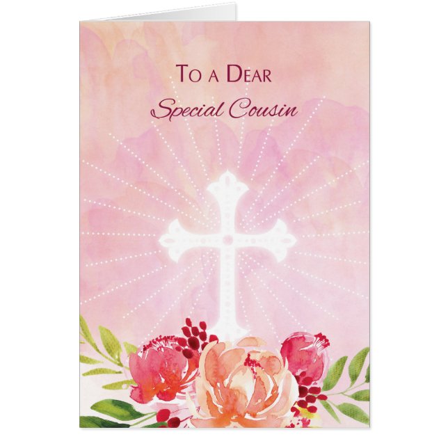 Speciella kusin Religiösa Påsk Blessings Hälsningskort (Framsidan)