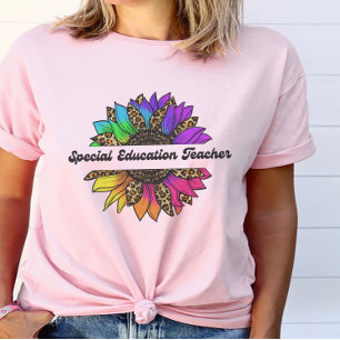 Speciella lärare Rainbow Solros T Shirt