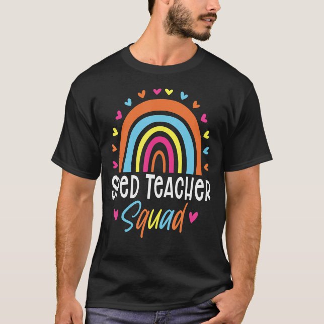 Speciella lärare Sped Boho Boho Rainbo T Shirt (Framsida)