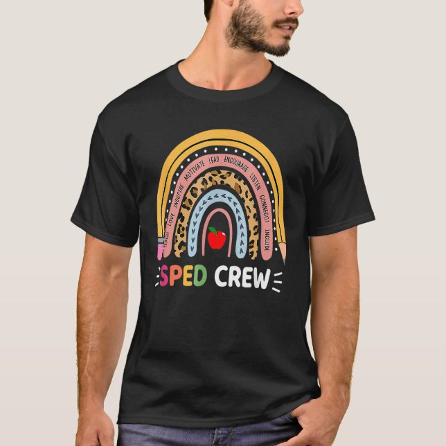 Speciella lärare Sped Crew Leopard Boho R T Shirt (Framsida)