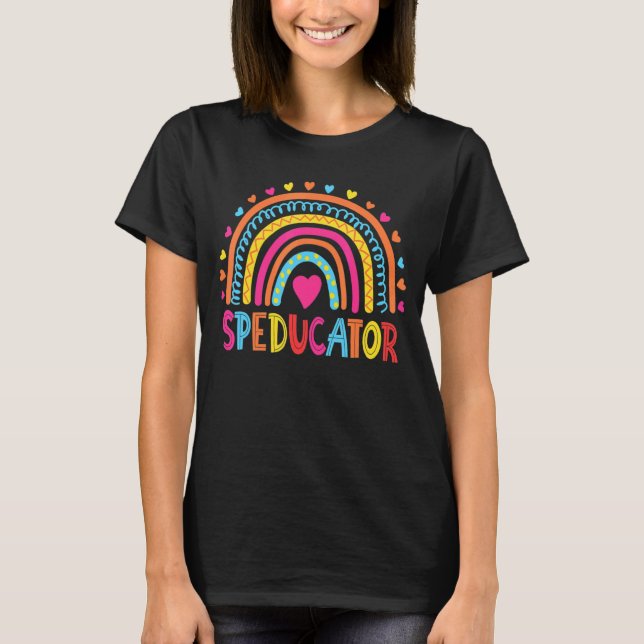Speciella lärare Sped Ed Rainb T Shirt (Framsida)
