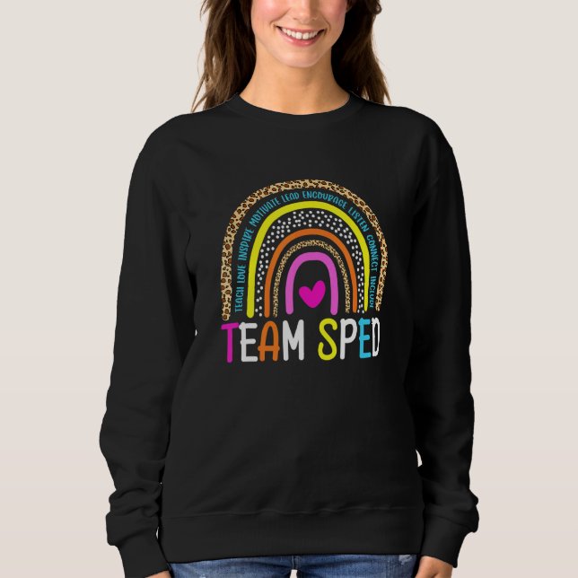 Speciella lärare Sped Leopard Boho Rainbo T Shirt (Framsida)