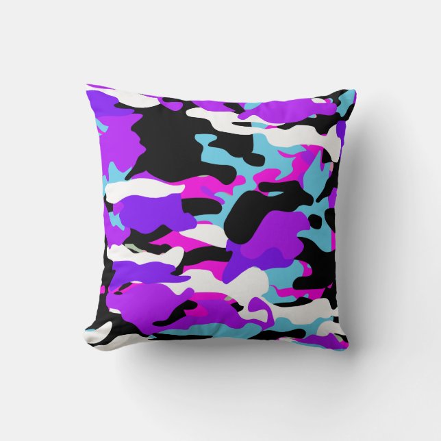 Speciella Lila Färg Camo Dekorativ kudde (Framsida)