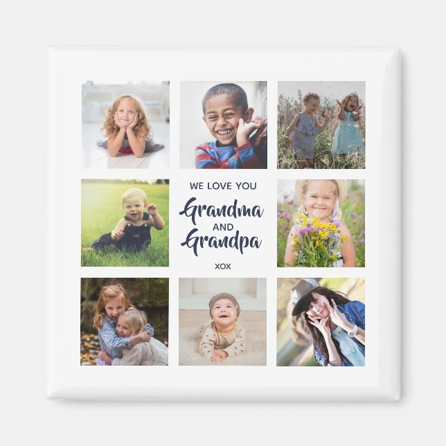 Speciella Magnet 8-foton för Grandma Grandpa (Framsidan)