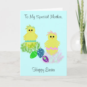 Speciella Mor Gult-kläckta Chickar Färgägg Helgkort