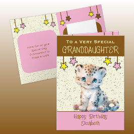 Speciella mordotters leoparbarn: bruna födelsedag kort