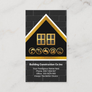 Speciella murstenbrottet Guld Rooftop Black Brick Visitkort