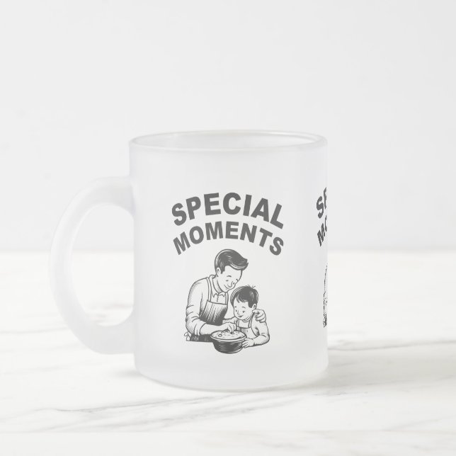 Speciella ögonblick Fars dag Frostad Glas Mugg (Vänster)