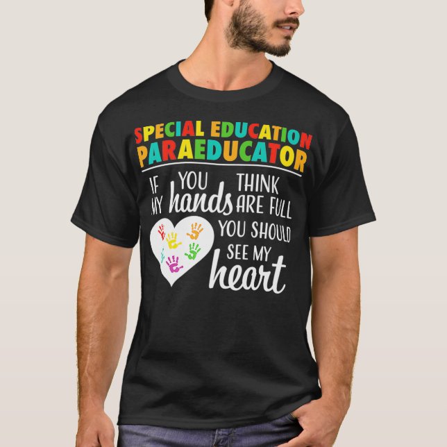 Speciella pedagogisk lärare Cute Heart- lära T Shirt (Framsida)
