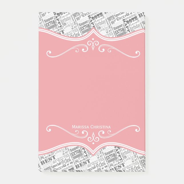 Speciella Personliger för 90:e Födelsedagsfest Post-it Block (Framsida)