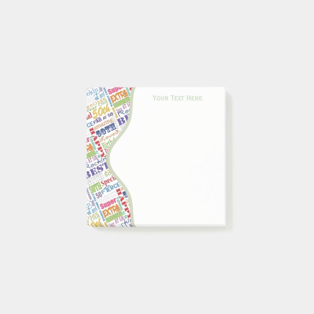 Speciella Personliger i 50:e Födelsedagsfesten Post-it Block (Framsida)