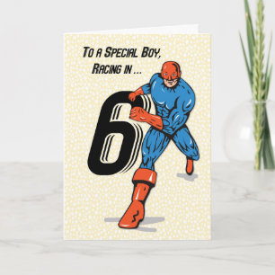 Speciella Pojken 6-årsdag Superhjälte Kort