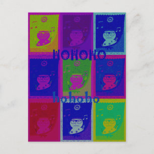 Speciella Santa HoHoho Pop Art färg Helg Vykort