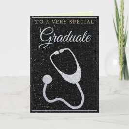 Speciella Student Glitter Doktor-kort för Silver Kort
