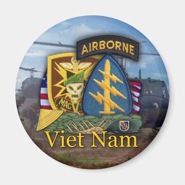 speciella styrkor grönt berets macv sog vietnam Ma Magnet (Framsidan)