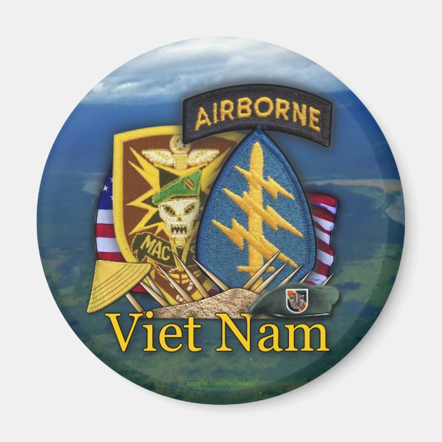 speciella styrkor grönt berets macv sog vietnam Ma Magnet (Framsidan)