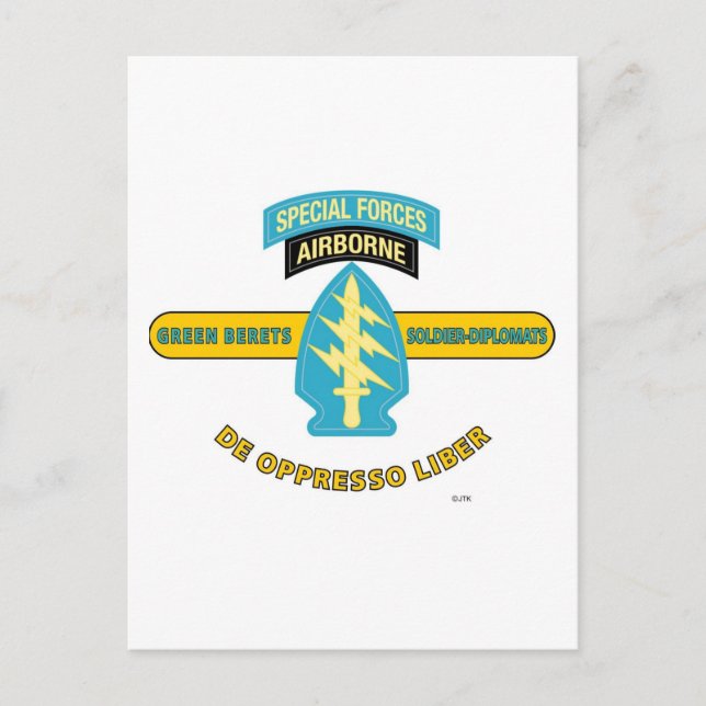 SPECIELLA STYRKOR LUFTBORNE "DE OPPRESSO LIBER" VYKORT (Framsida)