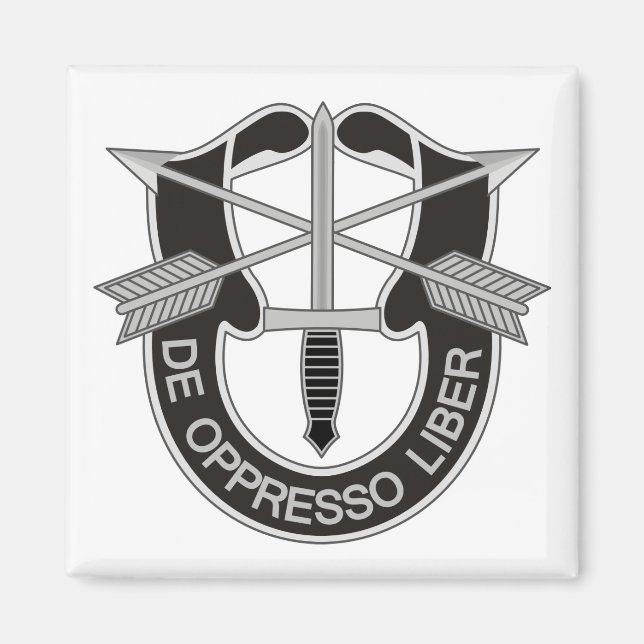 Speciella styrkor SF De Oppresso Liber Magnet (Framsidan)