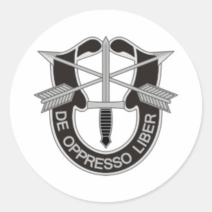 Speciella styrkor SF De Oppresso Liber Runt Klistermärke