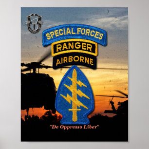 Speciella styrkors Grönt Berets Veterans Poster