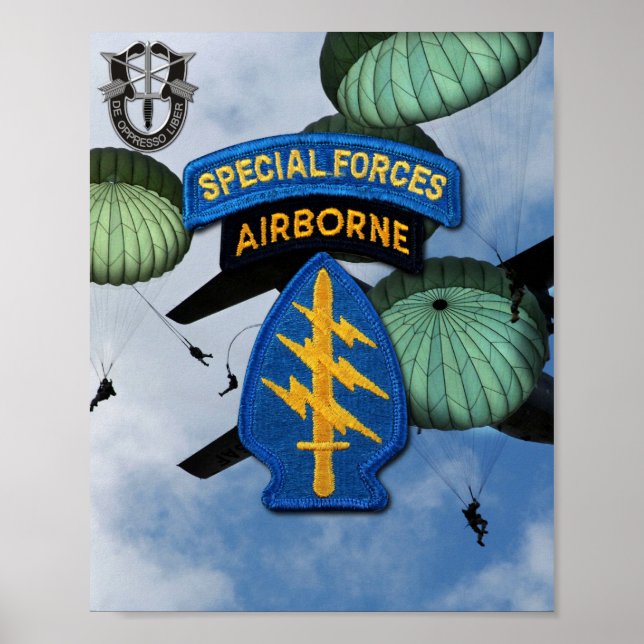 Speciella styrkors Grönt Berets Veterans Poster (Framsidan)
