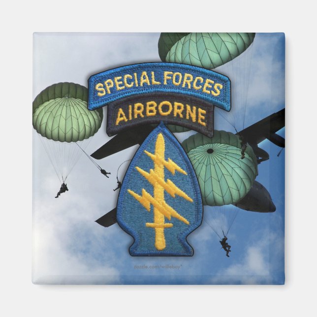 speciella styrkors grönt innehåller veteraner Magn Magnet (Framsidan)