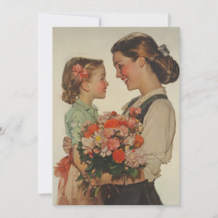 Speciella tidsinställda blommor i Mor-dottern Inbjudningar
