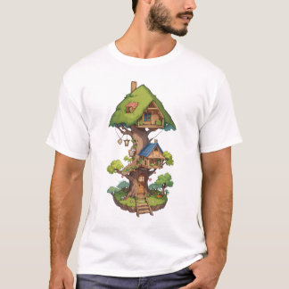 Speciella träd-huset för älvor och gnomer i t shirt