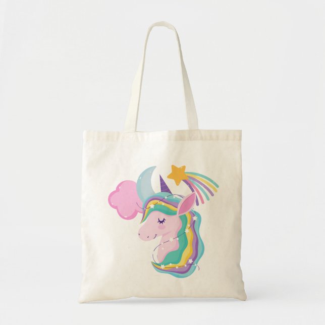 Speciella Unicorn Cute Design Tote bags Tygkasse (Framsidan)