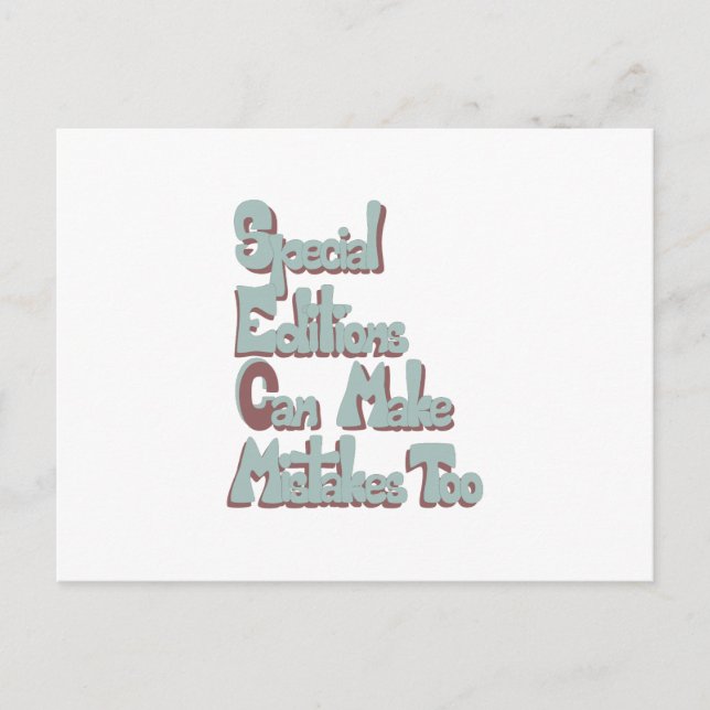 Speciella utgåvor kan också göra fel helg vykort (Framsida)