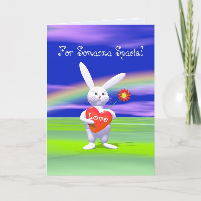 Speciella Valentine Bunny Helgkort (Framsida)