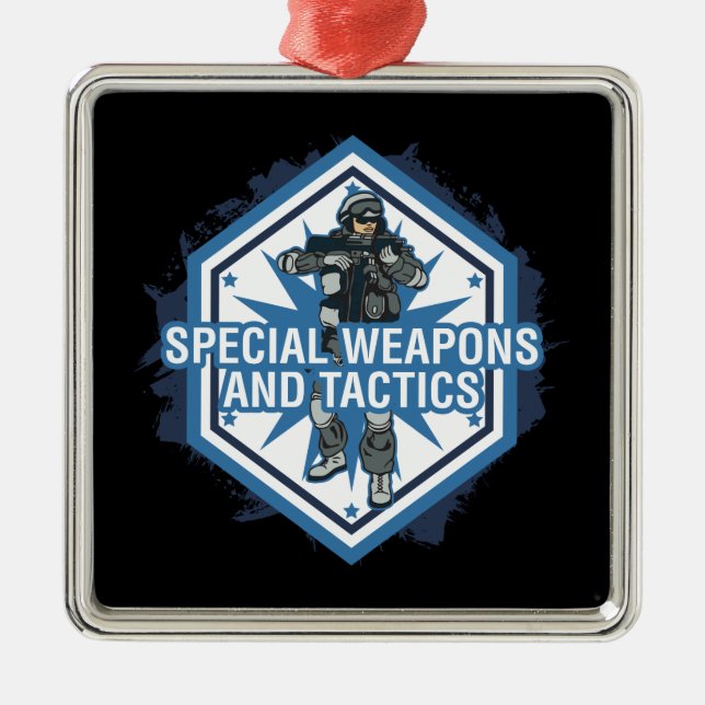 Speciella vapen och taktik julgransprydnad metall (Framsidan)