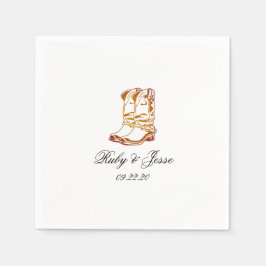 Speciella Westerna Mörken Brown Bröllop Pappersservett