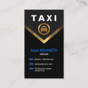 Speciellare Blå knappar V-Collar Guld Taxi Visitkort