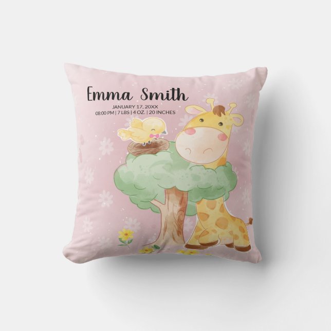 Speciellare leveranskläder Giraffe Baby Shower Dek Kudde (Framsida)