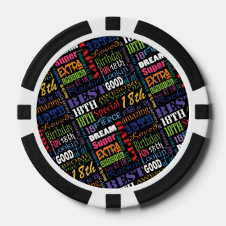 Speciellt 18:e Födelsedagsfestens foto med monogra Poker Marker
