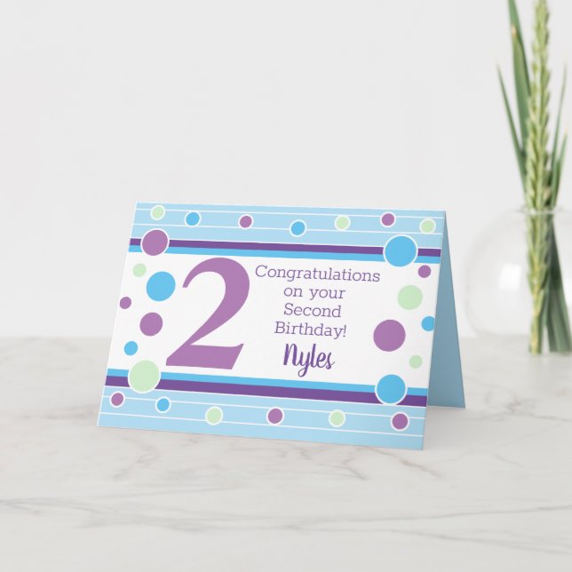 Speciellt andra födelsedag-Personlig kort! Kort (Framsida)