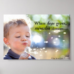 Speciellt behöver mirakelblommaraffischen poster