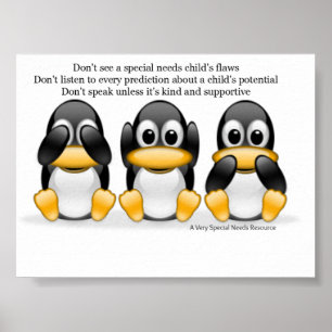 Speciellt behöver pingvinaffischen poster