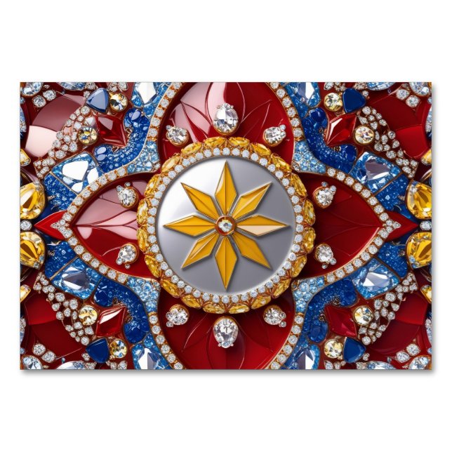 Speciellt bord-kort med colombianska Färg Bordsnummer (Framsidan)