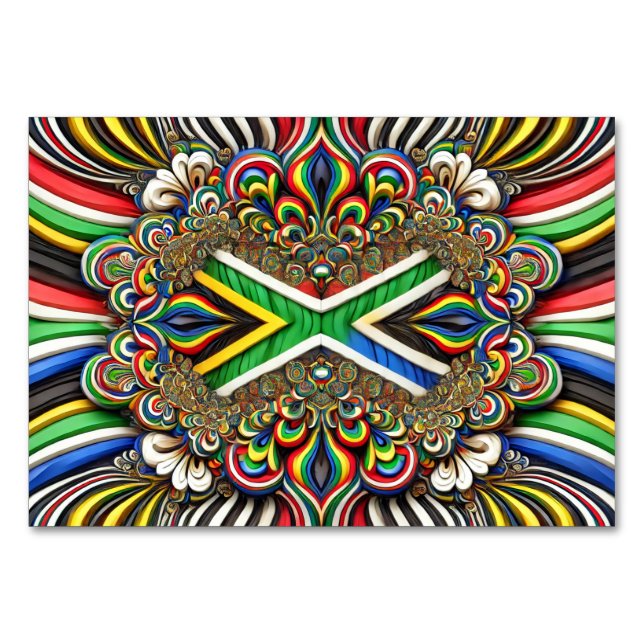 Speciellt bord-kort med sydafrikanska Färg Bordsnummer (Framsidan)