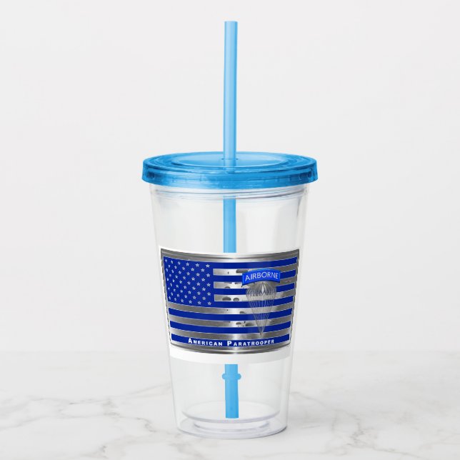 Speciellt Designad American Paratrooper Flagga Take Away Mugg (Framsida)